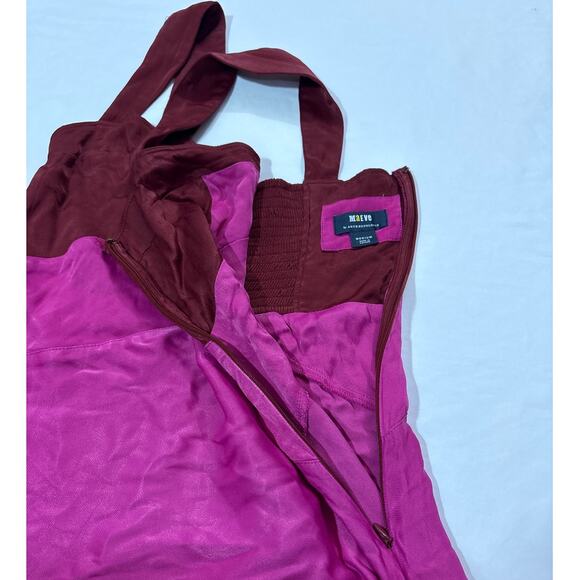 Maeve Womens Medium Sleeveless Seamed Slip Midi Dress Pink Wedding Guest Formal - Picture 6 of 11